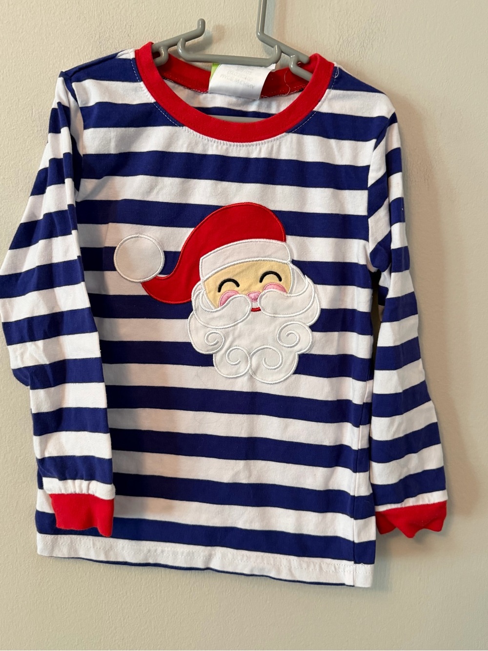 Classic Whimsy Navy & White Stripe Santa Shirt